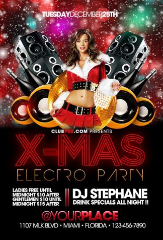 Christmas Electro Party christmas electro party Community flyers