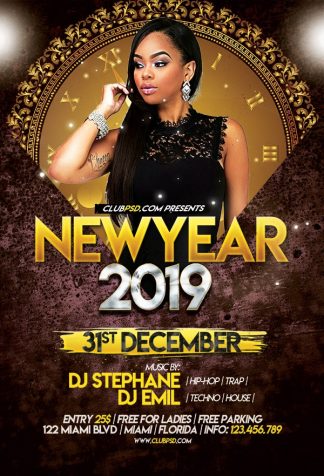 Golden New Year golden new year Seasonal flyers