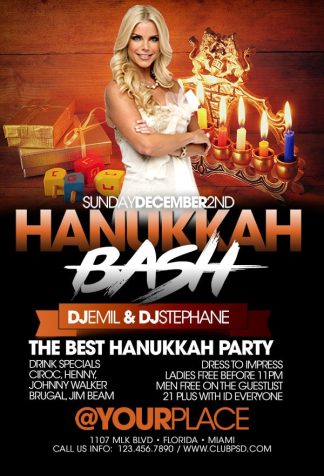 Hanukkah Bash hanukkah bash Community flyers