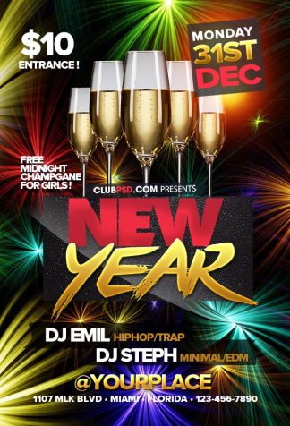 New Year Fireworks new year fireworks Seasonal flyers