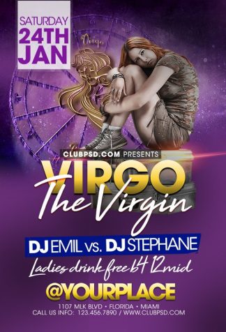 The Virgin the virgin Event flyers