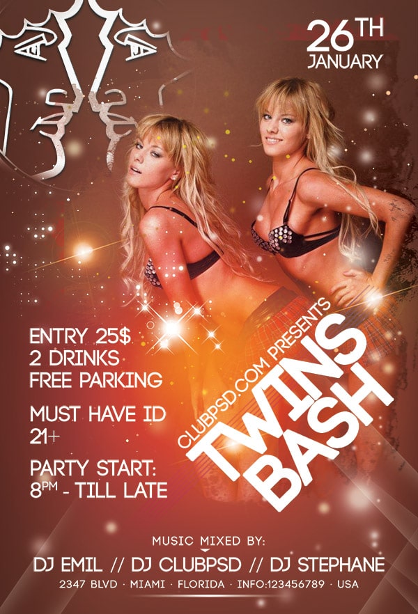 Twins Bash twins bash Event flyers