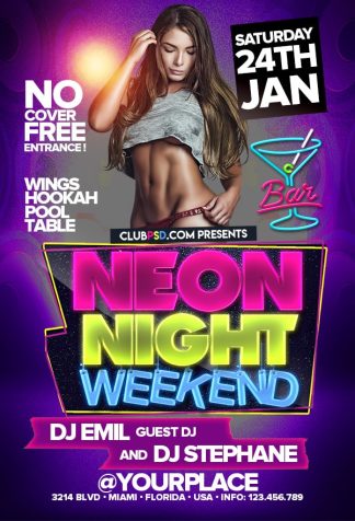 Neon Weekend neon weekend Event flyers