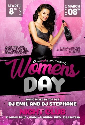 Pink Womens Day pink womens day Event flyers