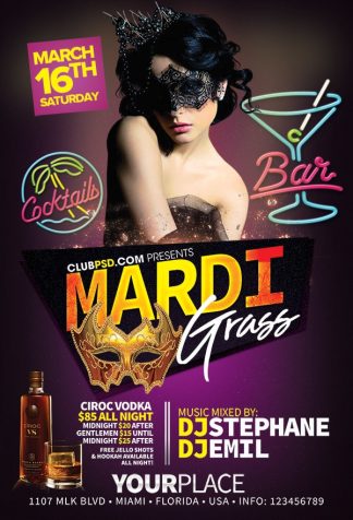 Retro Mardi Gras retro mardi gras Seasonal flyers