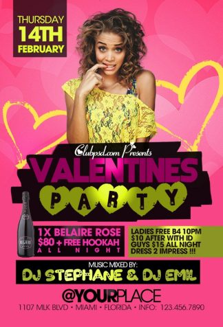 Valentines Pink Party valentines pink party Seasonal flyers
