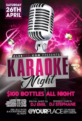 Karaoke And Drinks Party karaoke and drinks party Event flyers
