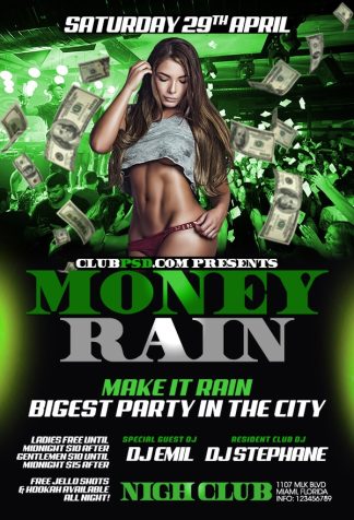 Money Rain money rain Event flyers