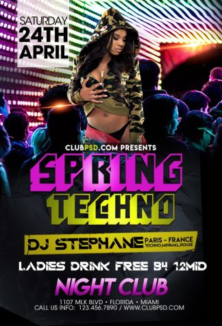 Spring Techno spring techno Seasonal flyers