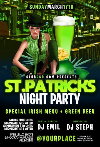 St Patrick Night Party st patrick night party Seasonal flyers
