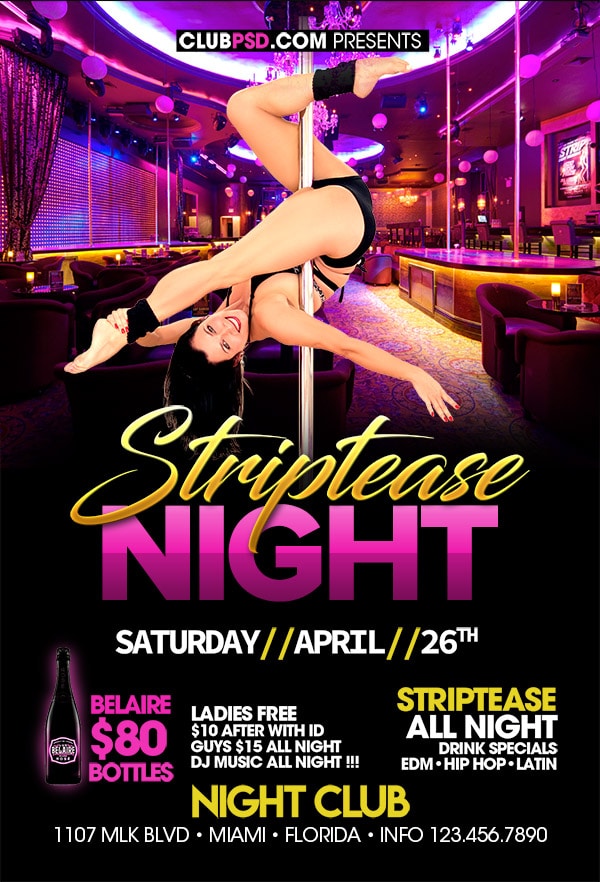 Strip Night strip night Event flyers