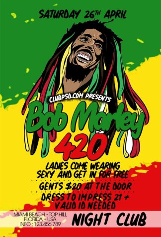Bob Marley Party bob marley party Event flyers