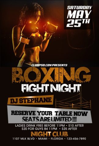 Boxing Hot Night boxing hot night Event flyers