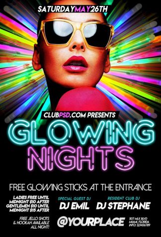 Glowing Night glowing night Event flyers