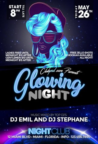 Glowing Nights glowing nights Event flyers