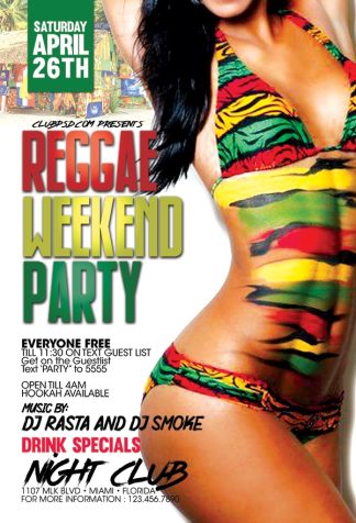 Reggae Weekend Party reggae weekend party Music flyers