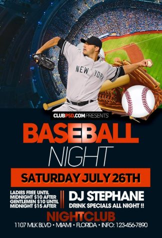 Baseball Night baseball night Event flyers