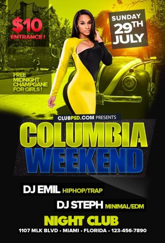 Columbia Party columbia party Community flyers