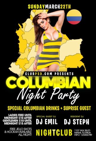 Columbian Night Party columbian night party Community flyers