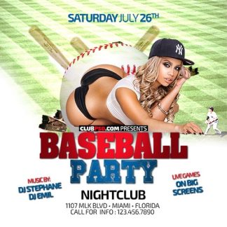Hot Baseball Party hot baseball party Event flyers