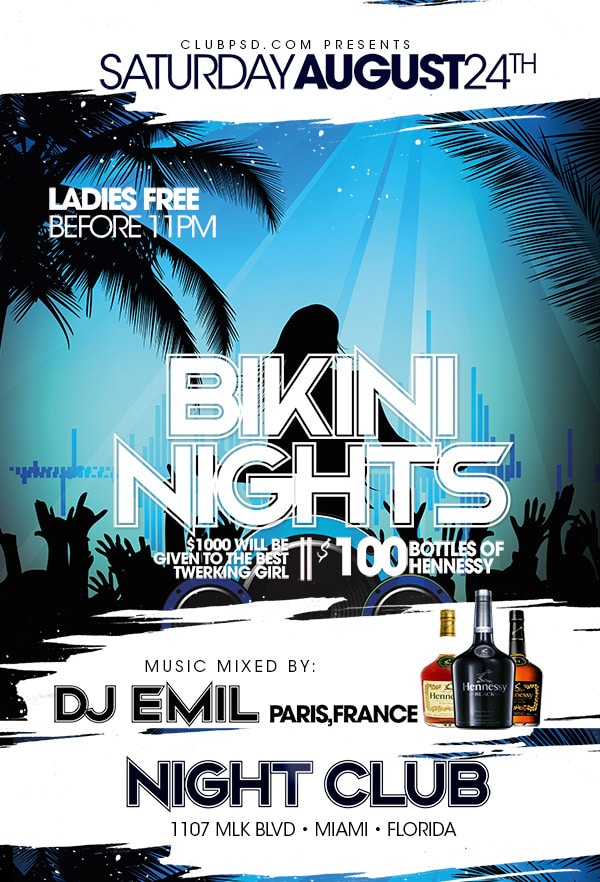 Bikini Nights Party bikini nights party Seasonal flyers