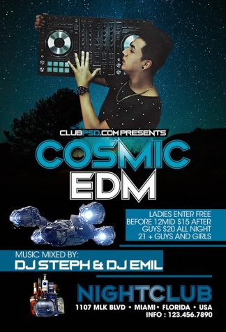 Cosmic Edm cosmic edm Music flyers