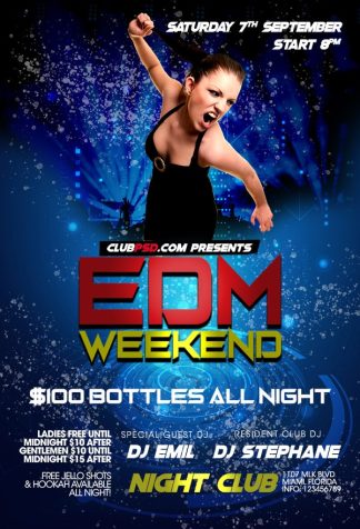 Edm Dance Party Night edm dance party night Music flyers