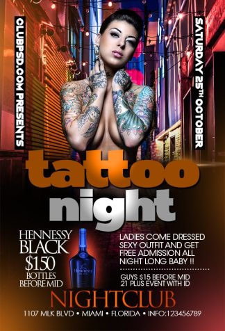 Tattoo Night tattoo night Event flyers