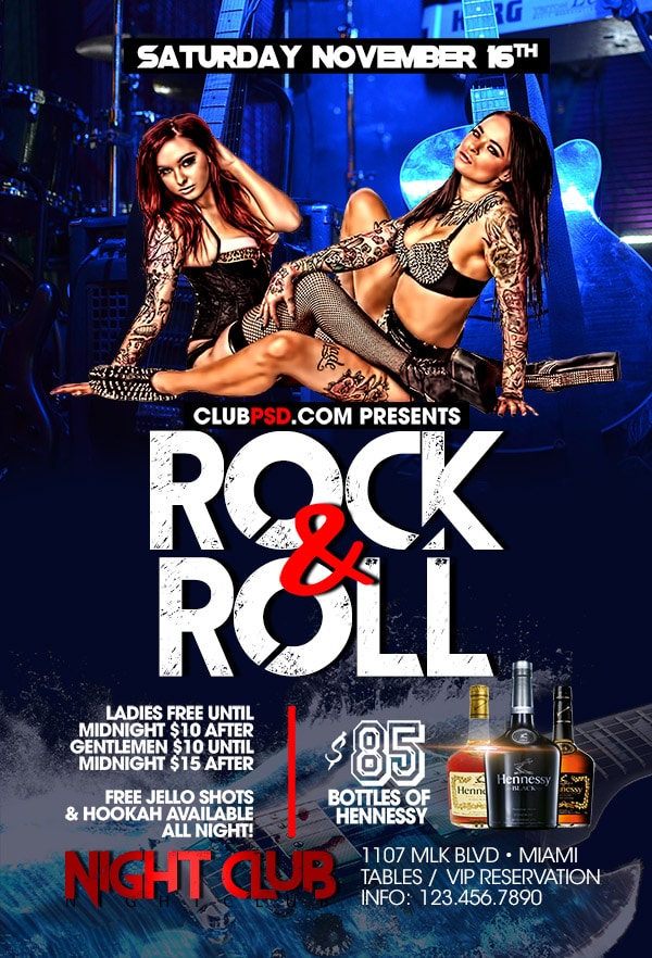 Rock And Roll rock and roll Music flyers