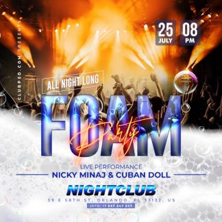 Nightclub Foam Party nightclub foam party Event flyers