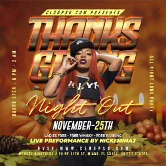 Thanksgiving Day Nightclub Party thanksgiving day nightclub party Seasonal flyers