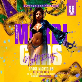 Mardi Gras Nightclub Party mardi gras nightclub party Seasonal flyers