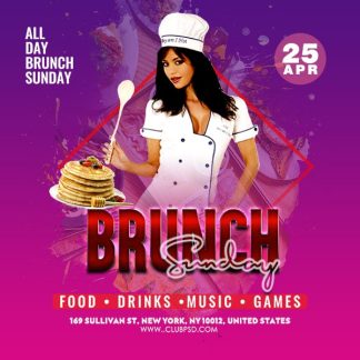 sunday brunch event Comunity flyers