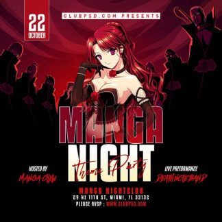 Manga Nightclub Party manga nightclub party Event flyers