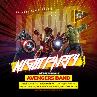 Marvel Avengers Party marvel avengers party Event flyers